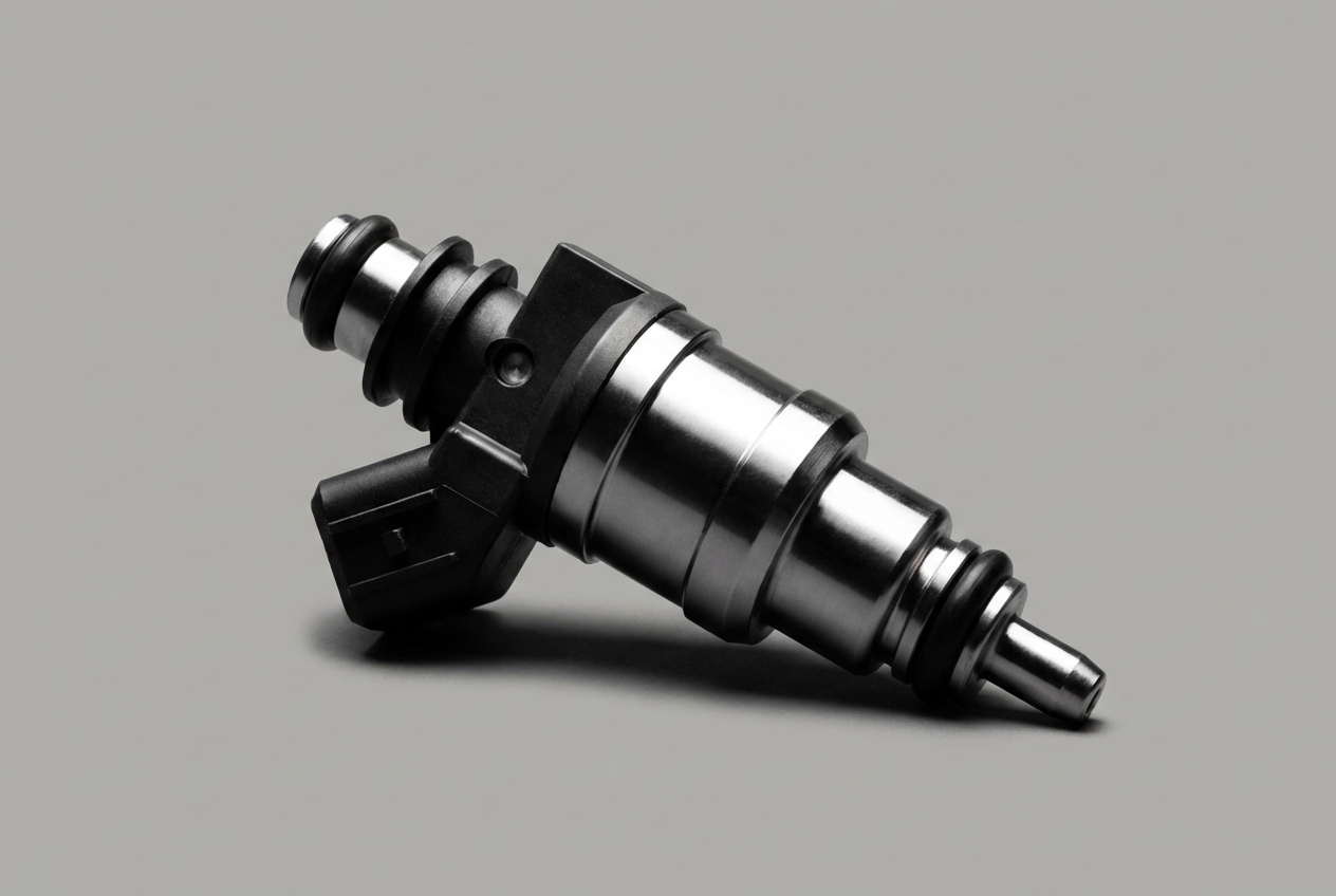 Injection à contrôler sur Scenic : causes et solutions Injecteur de carburant automobile sur fond uni